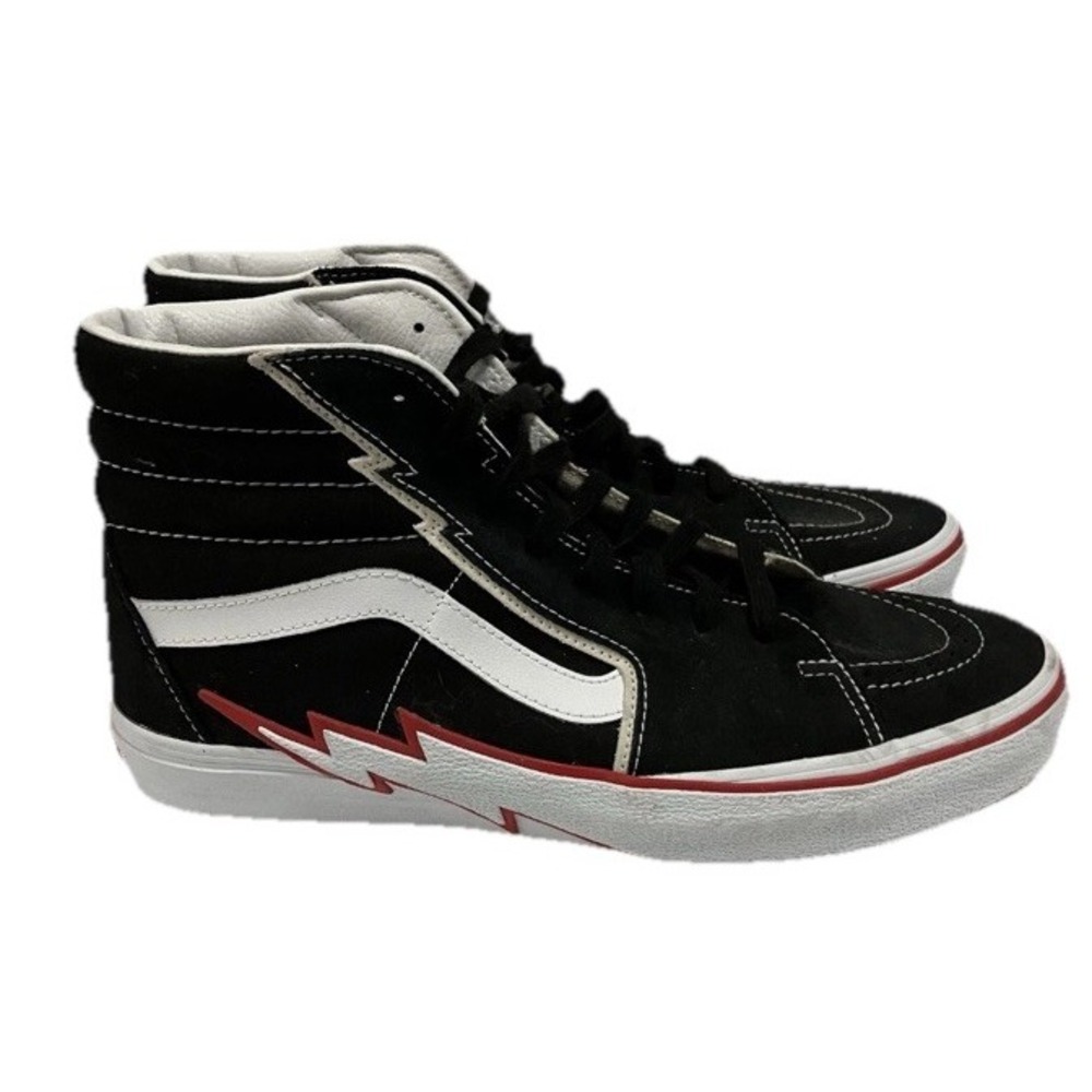 Size 12 - Vans Sk8- High Bolt‎ - Black, White And Red